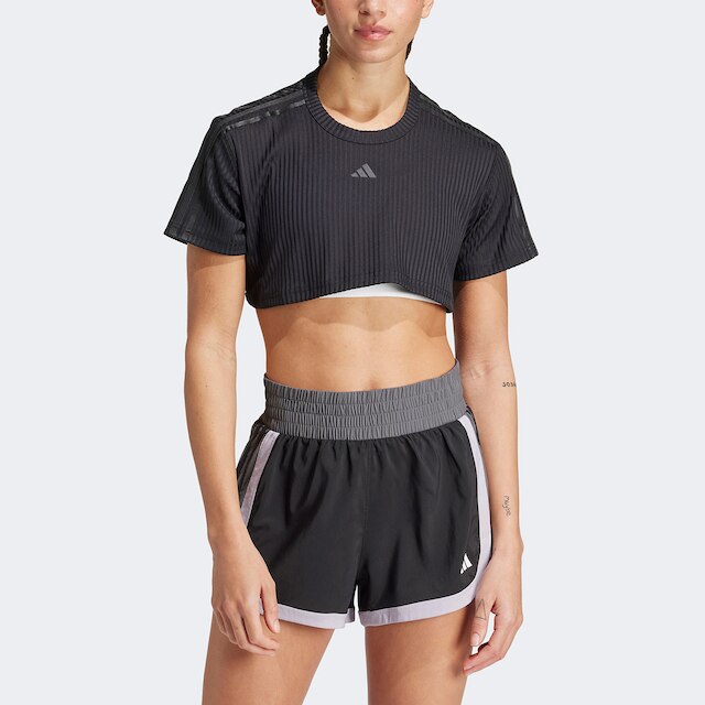 Camiseta Cropped Adidas Treino Feminina - Preto | Netshoes