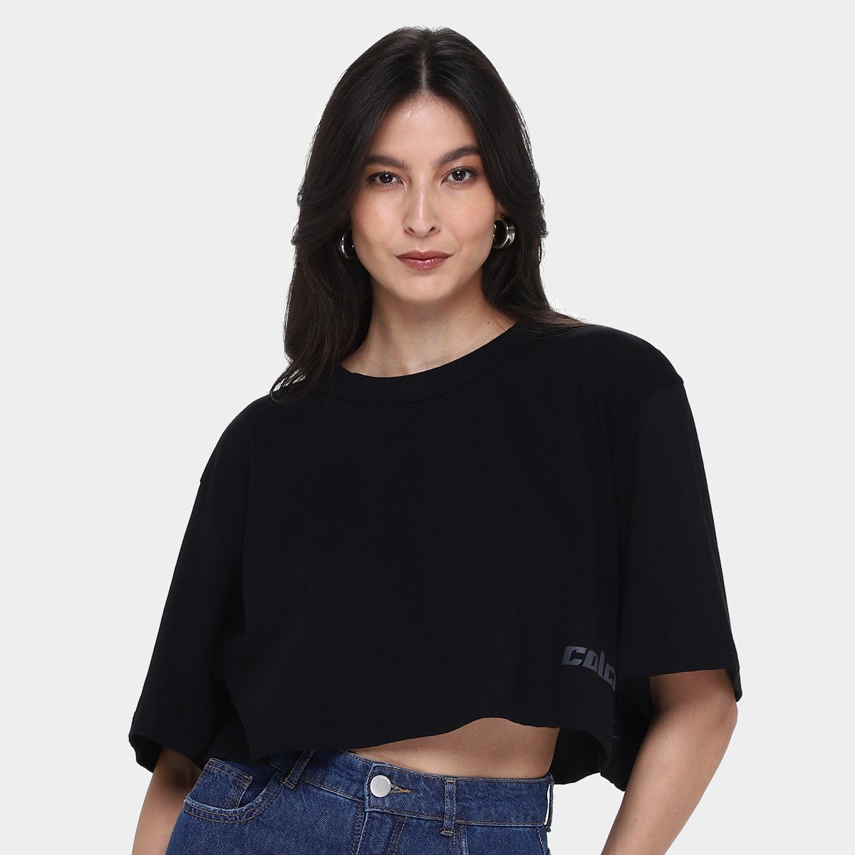 Camiseta Cropped Colcci Casual Manga Curta Feminina Menor preço em Camiseta Cropped Colcci Casual Manga Curta Feminina