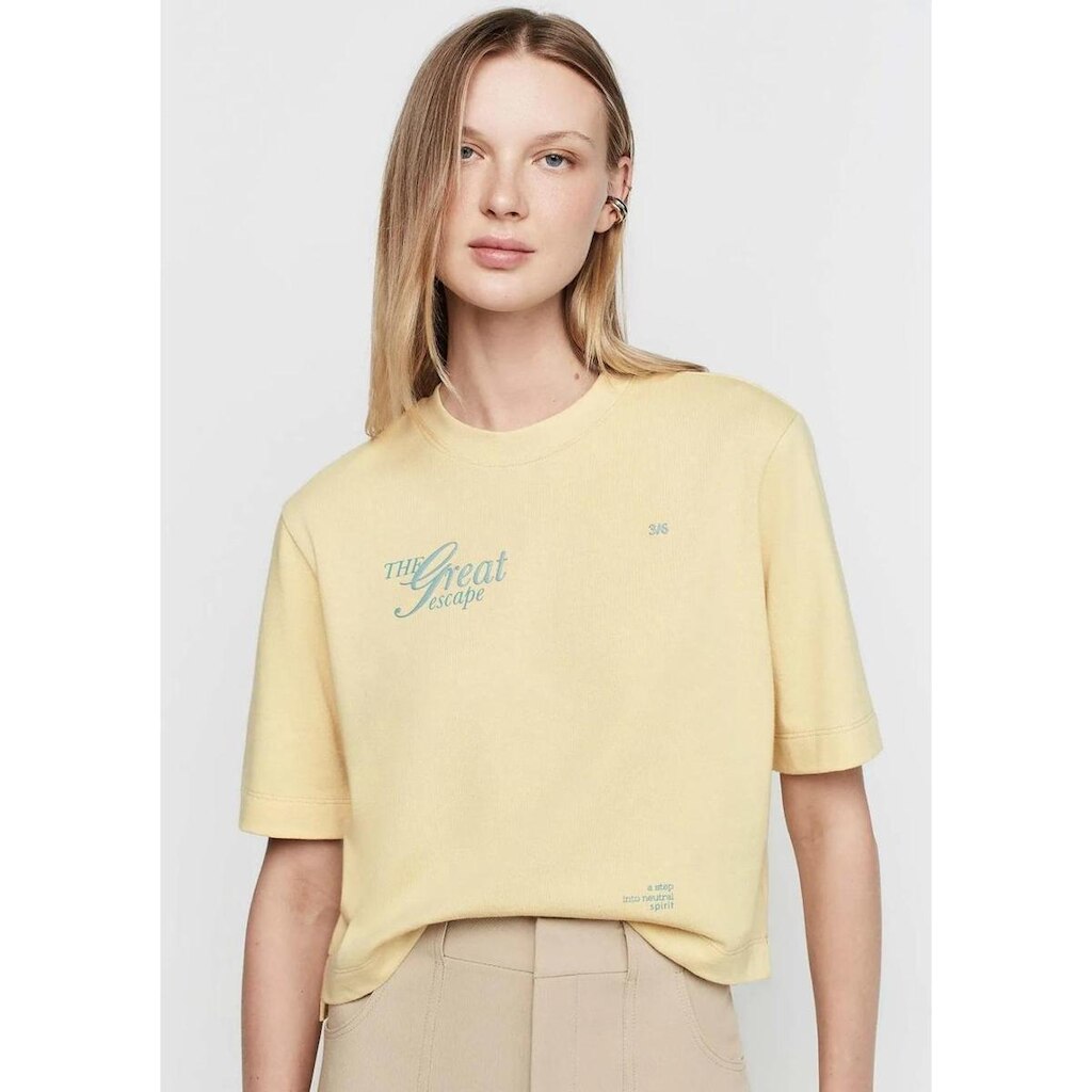 Camiseta Cropped Dzarm Decote Redondo Feminina