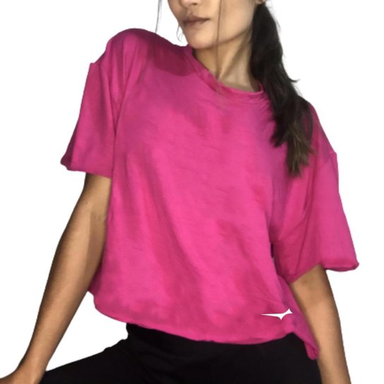 Camiseta Cropped Fitness Feminina - Rosa é ruim? Camiseta Cropped Fitness Feminina - Rosa é boa?