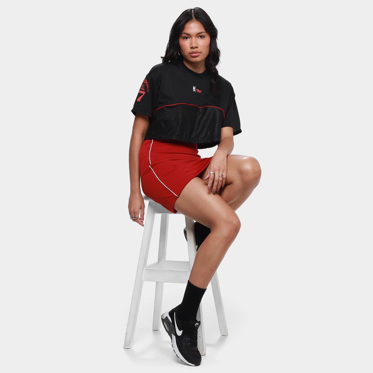 Camiseta Cropped NBA Mitchell & Ness Feminina - 6