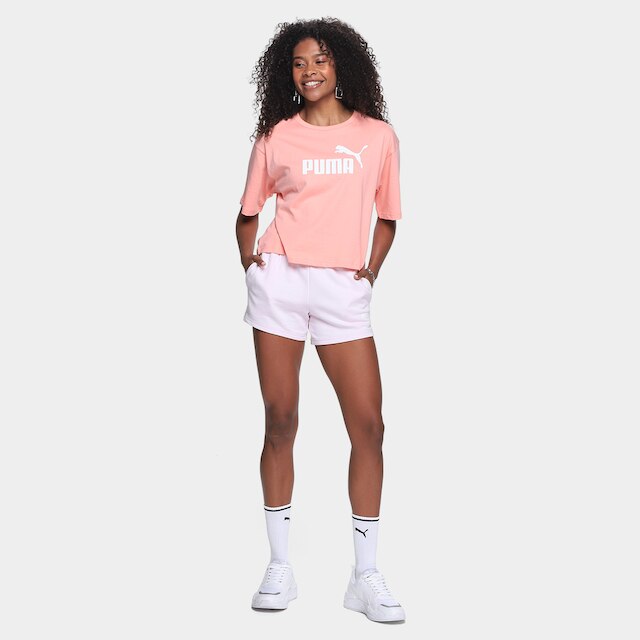 Camiseta Cropped Puma N.1 Logo Relaxed Feminina