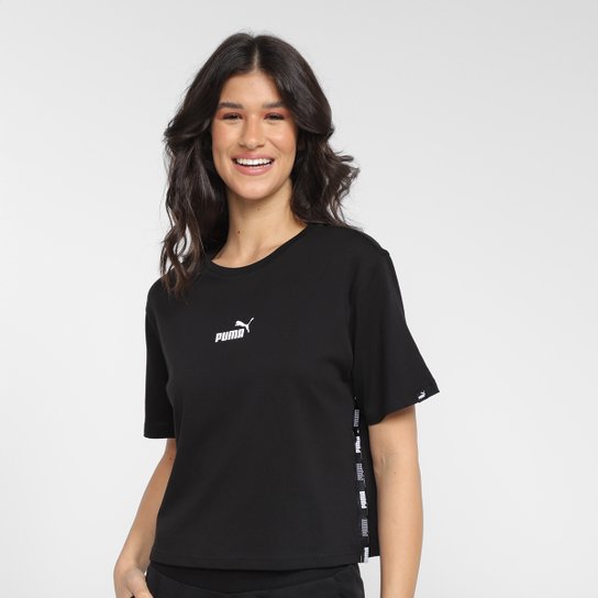 Camiseta Cropped Puma Power Feminina - Preto Menor preço em Camiseta Cropped Puma Power Feminina - Preto