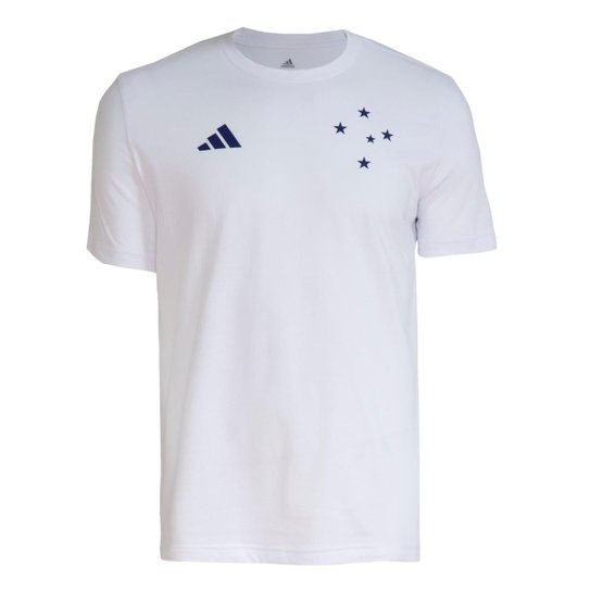 Camiseta Cruzeiro Adidas - Branco+Azul Menor preço em Camiseta Cruzeiro Adidas - Branco+Azul