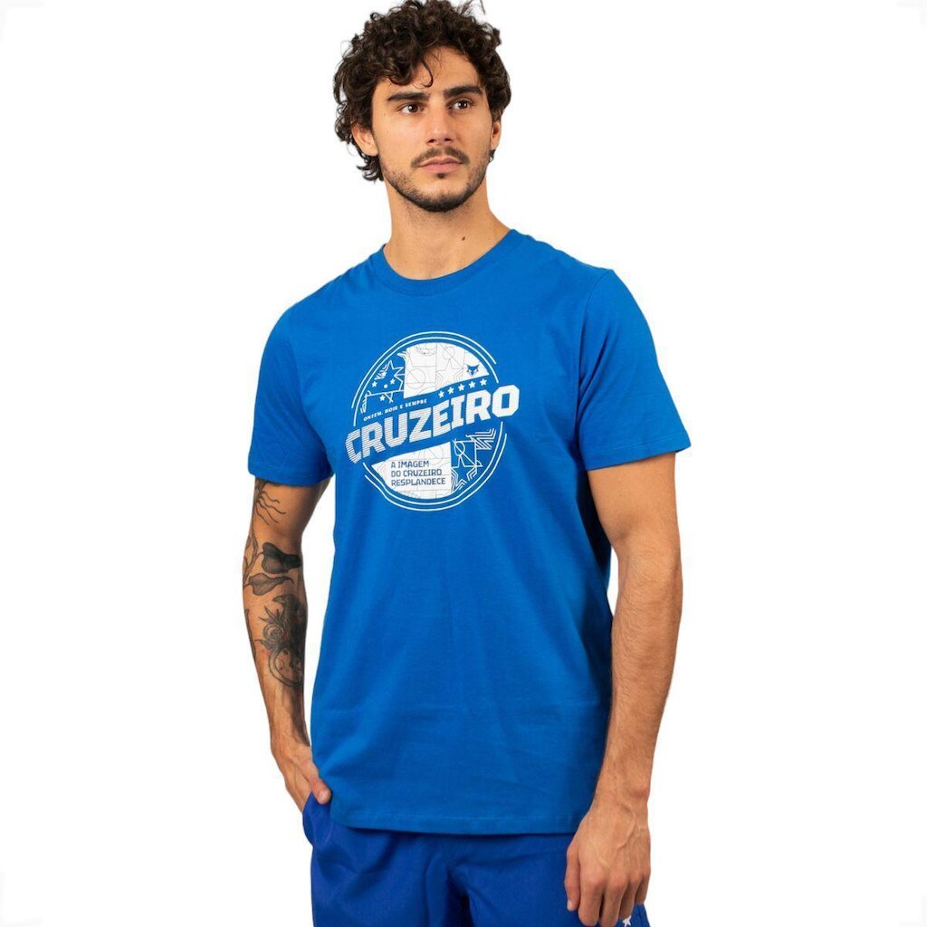 Camiseta Cruzeiro Oficial Classic Torcedor Algodão Masculina