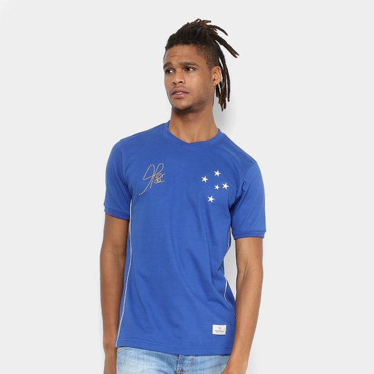 Camiseta Cruzeiro Retrô Mania 2003 Copa do Brasil Masculina - Azul Royal Menor preço em Camiseta Cruzeiro Retrô Mania 2003 Copa do Brasil Masculina - Azul Royal