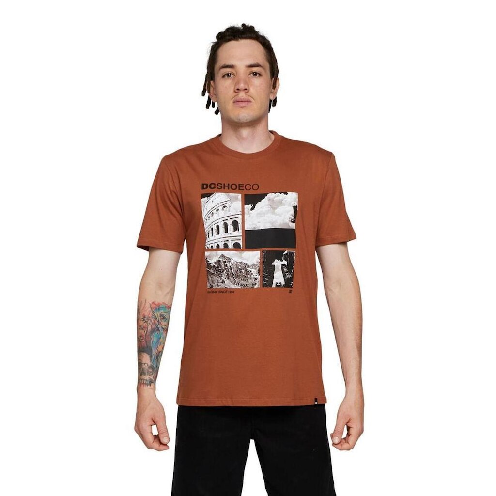 Camiseta DC Shoes M/C Statewide Marrom-Marrom-P