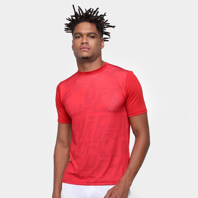 Camiseta de Compressão UFC Pattern Masculina - Vermelho Menor preço em Camiseta de Compressão UFC Pattern Masculina - Vermelho