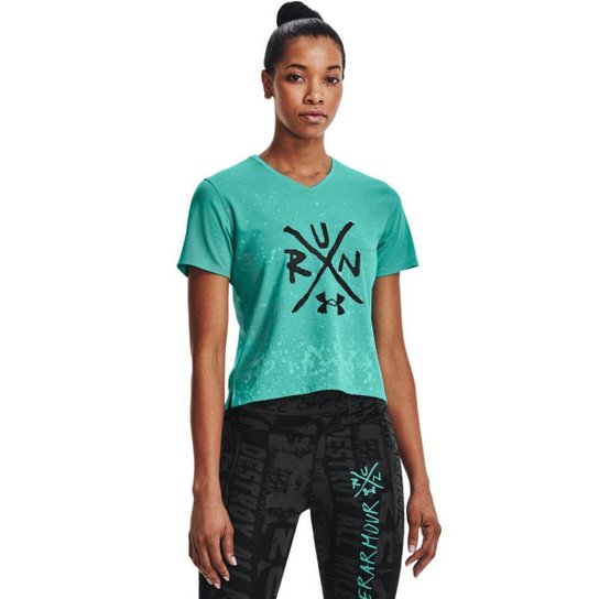 Camiseta de Corrida Feminina Under Armour Destroy All Miles - Preto Menor preço em Camiseta de Corrida Feminina Under Armour Destroy All Miles - Preto