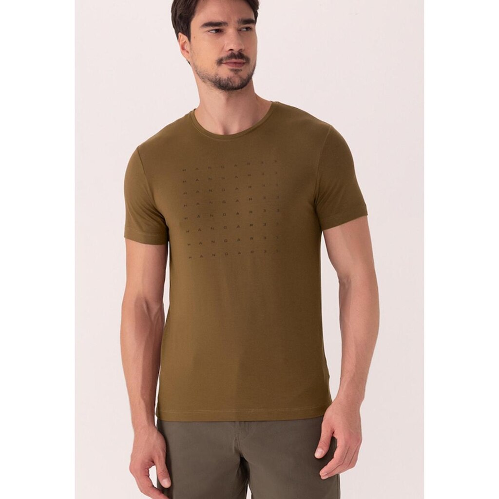 Camiseta De Mangas Curtas Com Estampa Em Malha Com Elastano