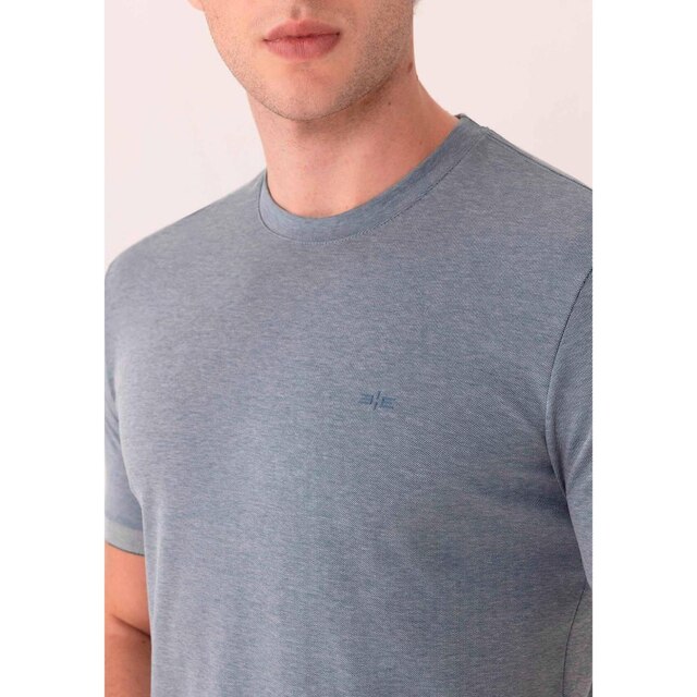 Camiseta De Mangas Curtas Com Retilínea Em Malha Piquet