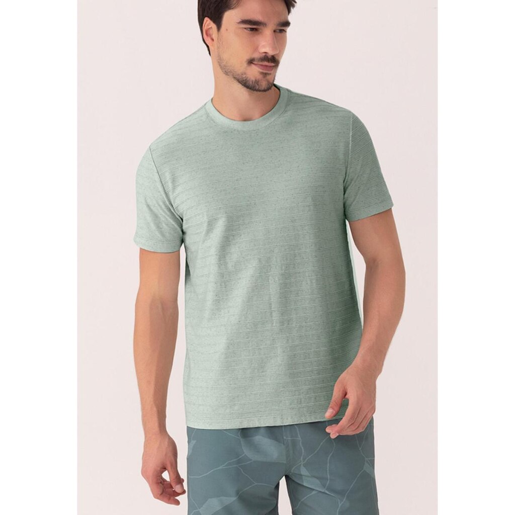 Camiseta De Mangas Curtas Em Malha Com Linho