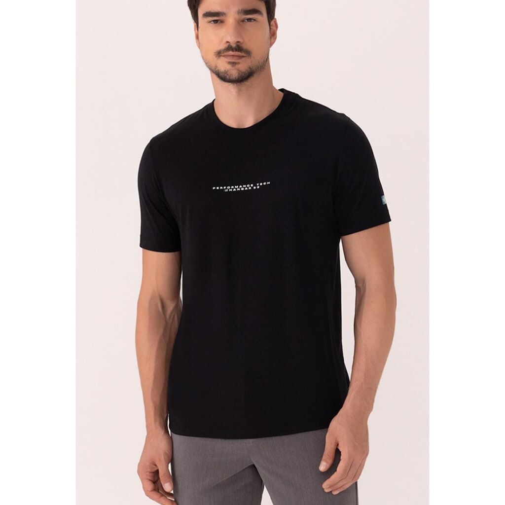 Camiseta De Mangas Curtas Em Malha Liocel