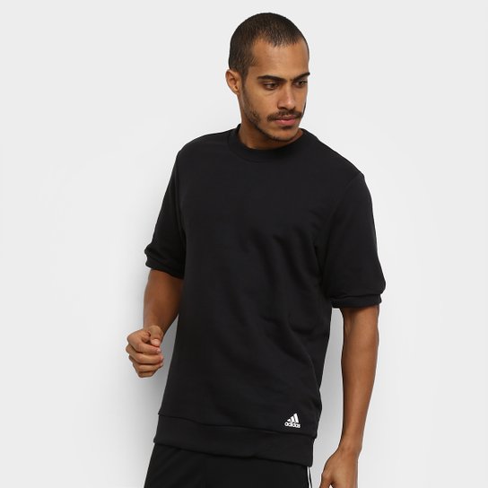 Camiseta de Moletom Adidas Must Haves Lightweight Crew Masculina - Preto Menor preço em Camiseta de Moletom Adidas Must Haves Lightweight Crew Masculina - Preto