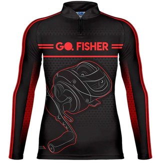 Camiseta de Pesca Go Fisher Action UV Manga Longa Carretilha GF10