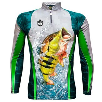 Camiseta De Pesca King Brasil Sublimada Manga Longa Masculina