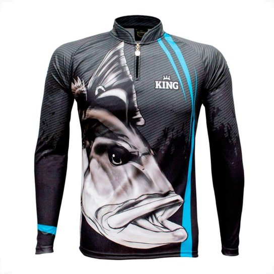 Camiseta De Pesca Sublimada King Brasil Manga Longa - Tucunare Kff606 Masculina - Preto Menor preço em Camiseta De Pesca Sublimada King Brasil Manga Longa - Tucunare Kff606 Masculina - Preto