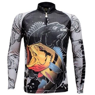 Camiseta de Pesca Sublimada King BrasilTucunaré Açu Masculino