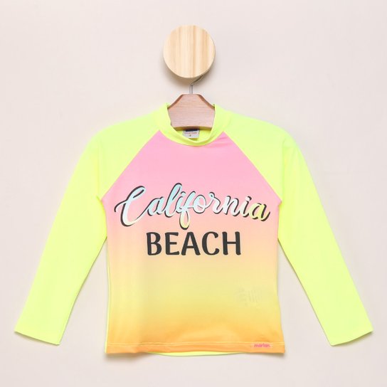 Camiseta de Praia Infantil Marlan Neon Manga Longa UV 50+ Feminina - Amarelo Menor preço em Camiseta de Praia Infantil Marlan Neon Manga Longa UV 50+ Feminina - Amarelo
