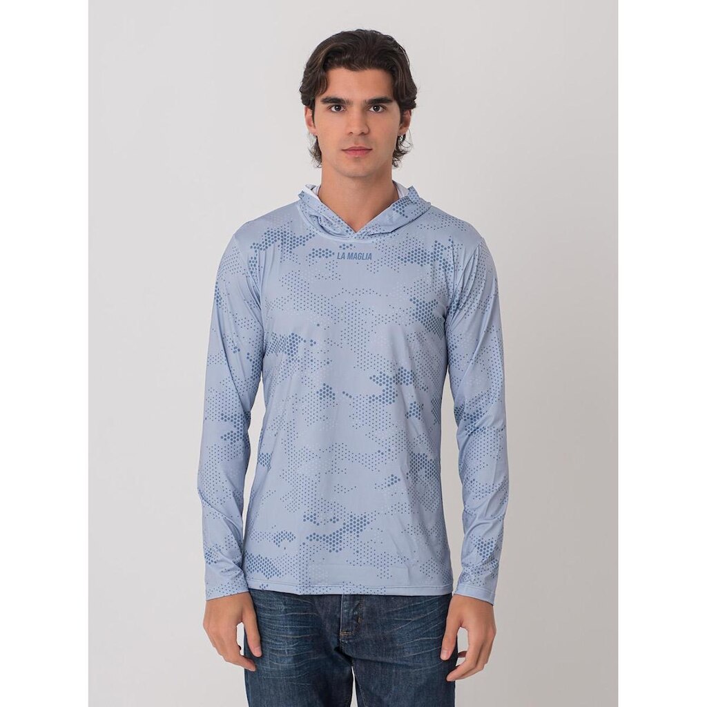 CAMISETA DE PROTEÇÃO CASUAL MANGA LONGA COM CAPUZ DRY