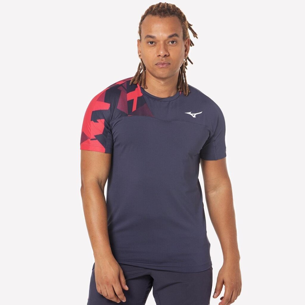 Camiseta de Tennis Mizuno Daybreakers Shadow Masculina M Azul