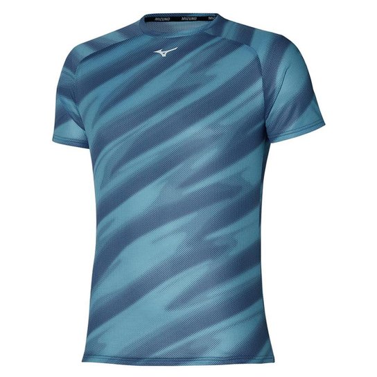 Camiseta de Treino Masculina Mizuno Dryaeroflow Graphic - Azul Menor preço em Camiseta de Treino Masculina Mizuno Dryaeroflow Graphic - Azul