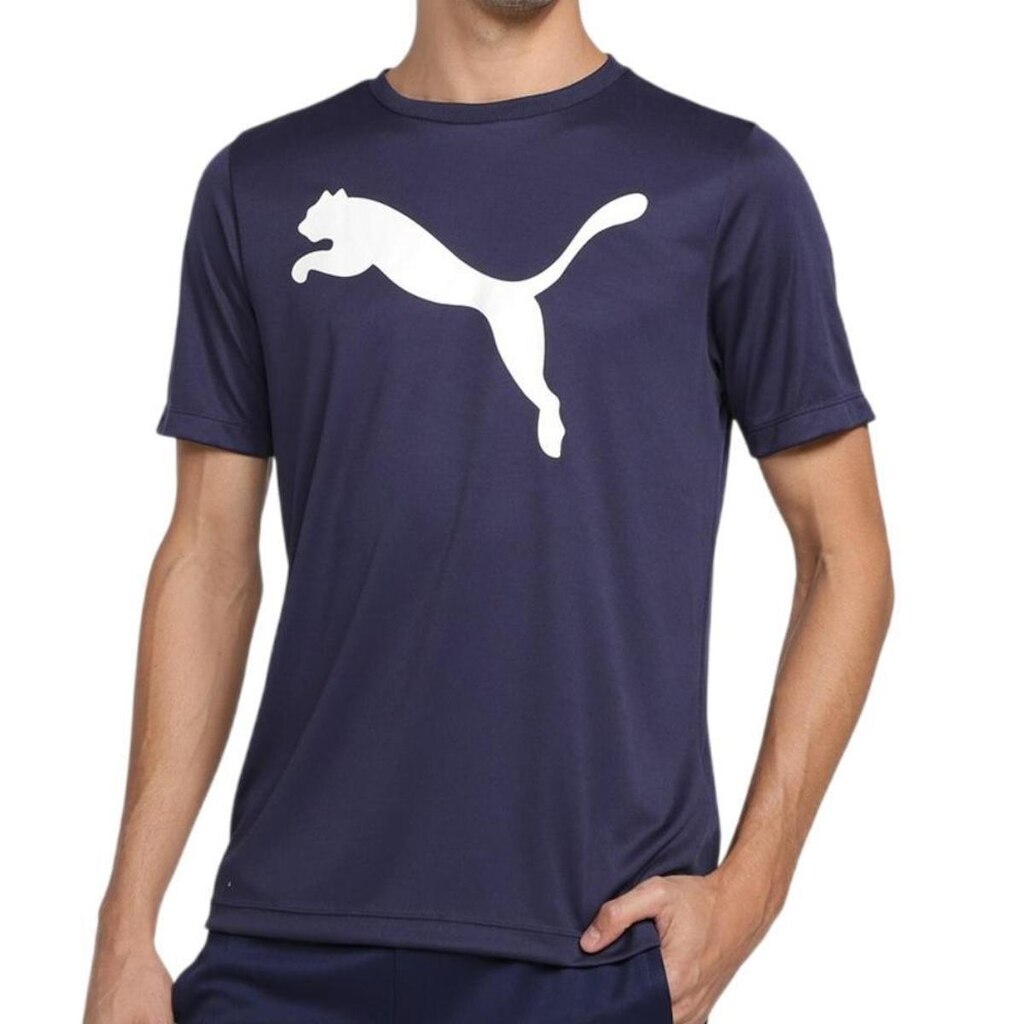 Camiseta de Treino Masculina Puma Logo Poly Tee Navy - 6957