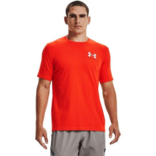 Camiseta de Treino Masculina Under Armour ABC CAMO FILL WORDMARK SS - Vermelho Menor preço em Camiseta de Treino Masculina Under Armour ABC CAMO FILL WORDMARK SS - Vermelho