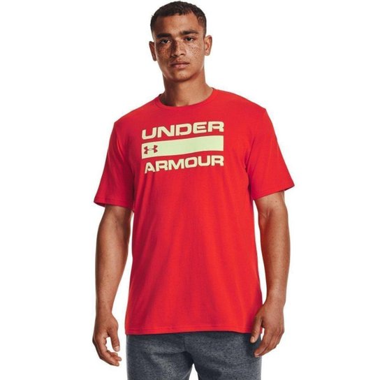 Camiseta de Treino Masculina Under Armour Team Issue Wordmark SS - Vermelho Menor preço em Camiseta de Treino Masculina Under Armour Team Issue Wordmark SS - Vermelho