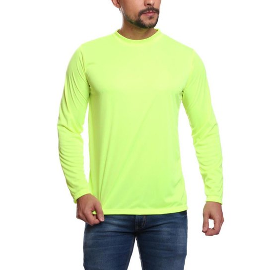 Camiseta DF Masculina Manga Longa Proteção Solar UV +50 Segunda Pele - Verde Menor preço em Camiseta DF Masculina Manga Longa Proteção Solar UV +50 Segunda Pele - Verde