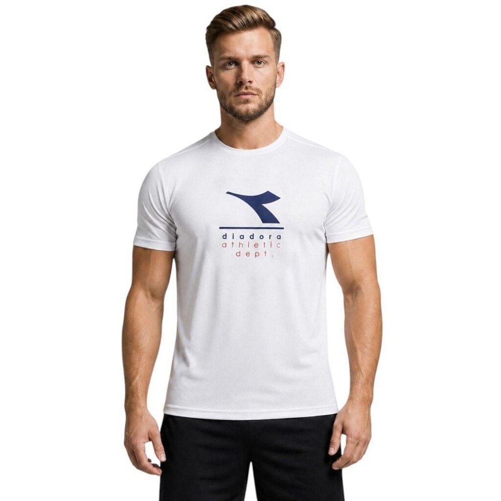 Camiseta Diadora Big Logo Athletic Dept Masculina - Branco P