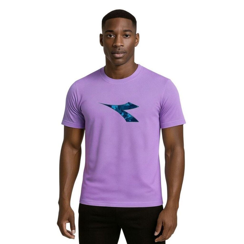 Camiseta Diadora Big Logo Camo Masculina - Lilás M