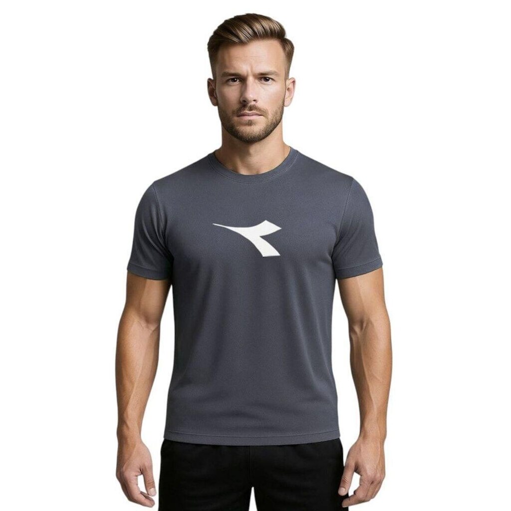 Camiseta Diadora Big Logo Masculina - Chumbo GG