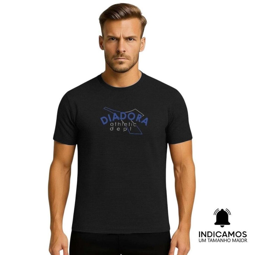 Camiseta Diadora Small Logo Athletic Dept Masculina - Preto G
