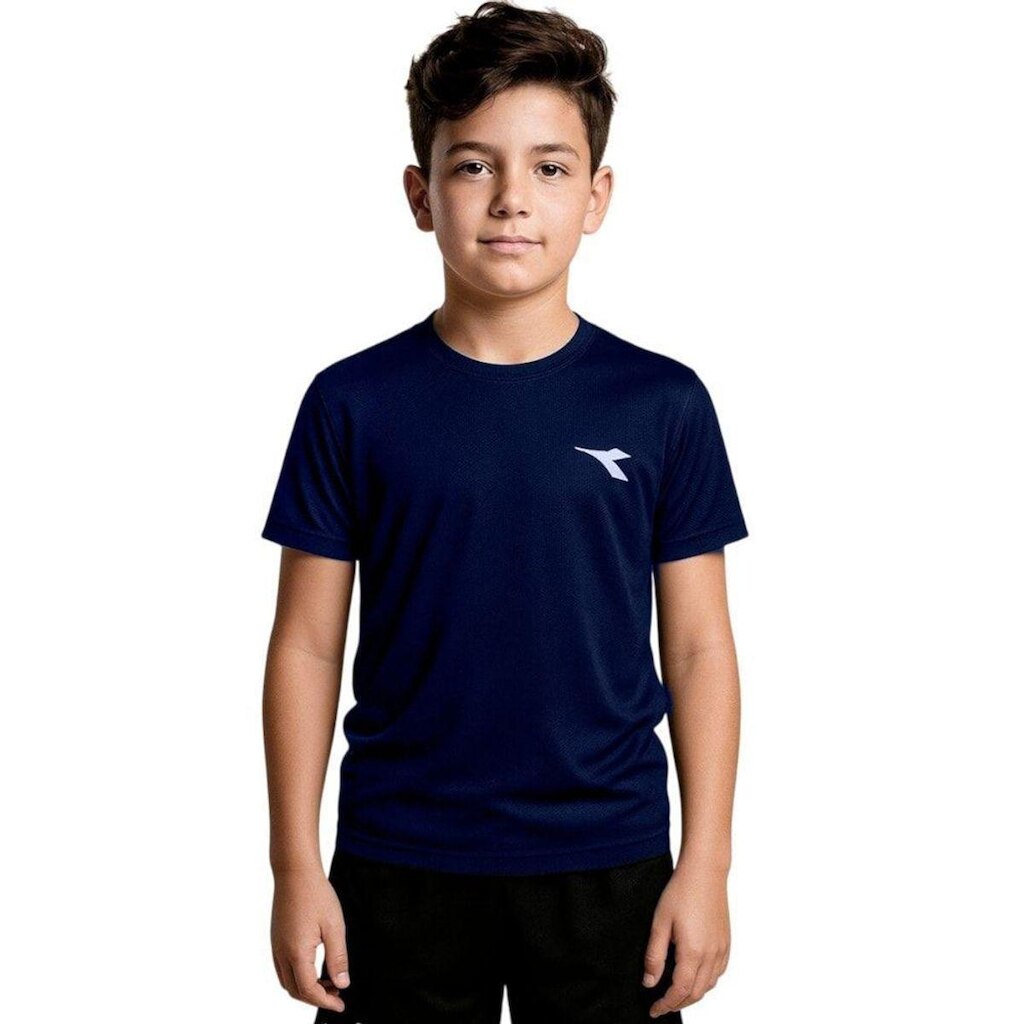 Camiseta Diadora Small Logo Juvenil Menino - Marinho 14