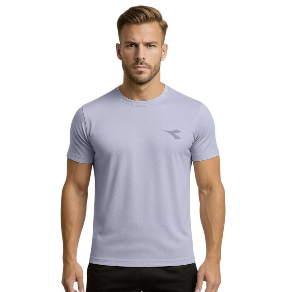 Camiseta Diadora Small Logo Masculina - Cinza G