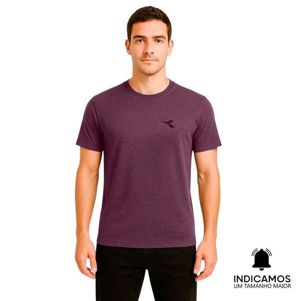 Camiseta Diadora Small Logo Uno Masculina - Bordô M
