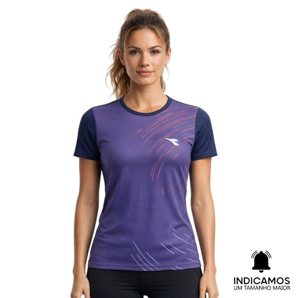 Camiseta Diadora Small Logo Vortex Feminina - Marinho P