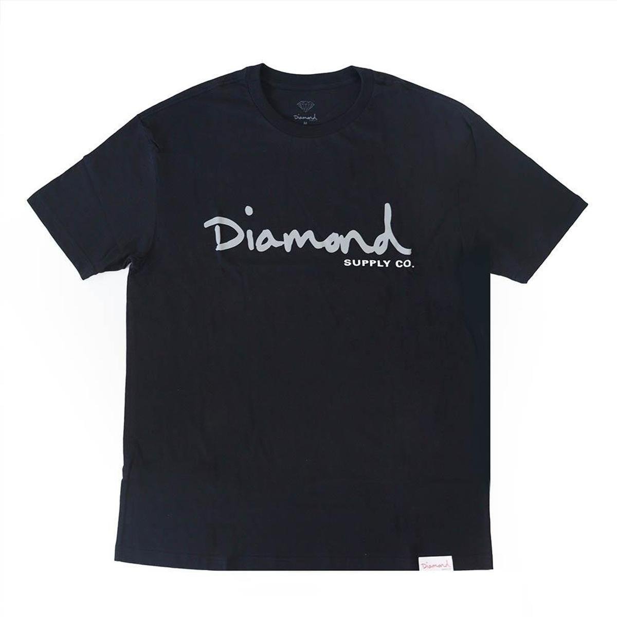 Camiseta Diamond OG Script - Preto/Cinza/Branco
