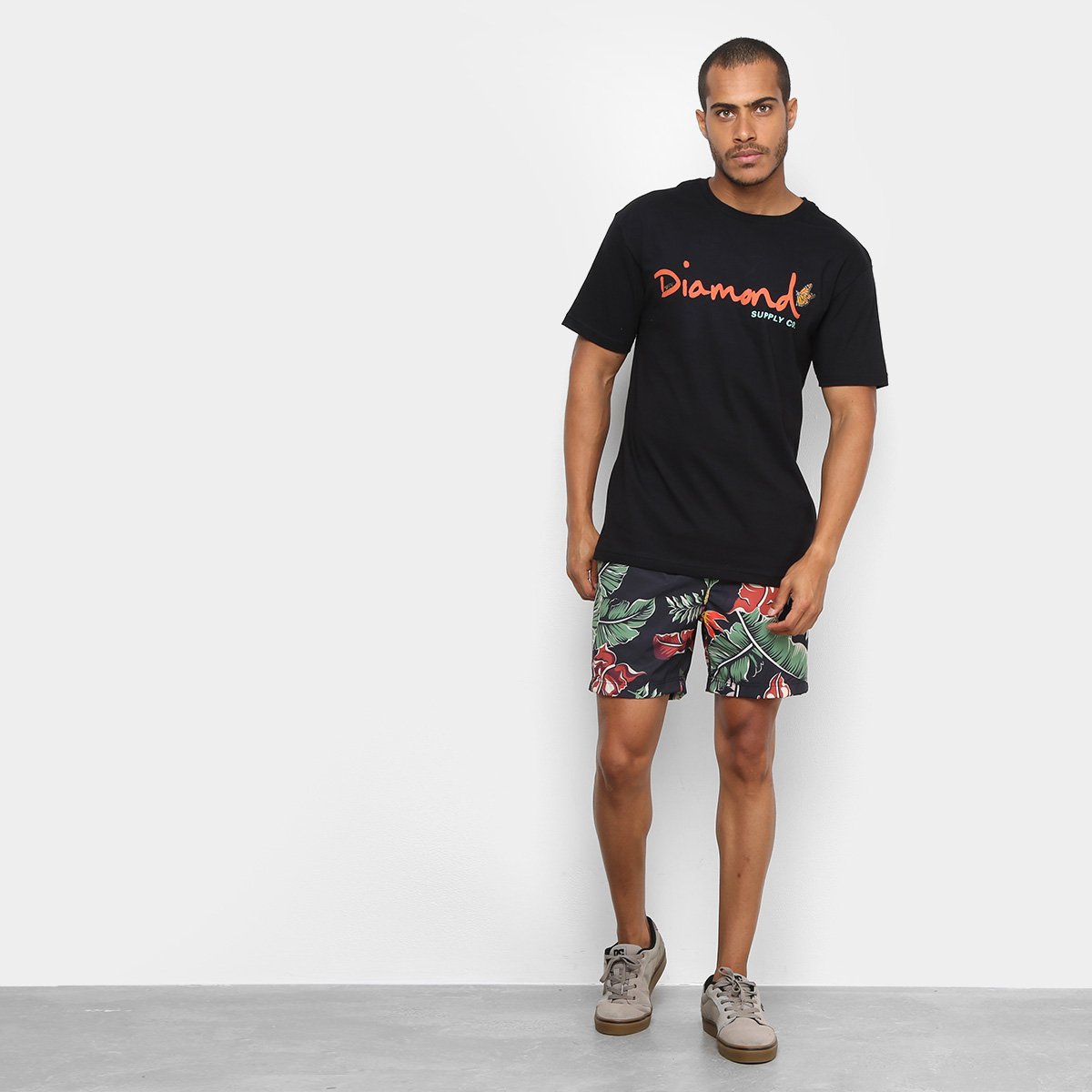 Diamond Supply Co Men/'s Paradise OG Script Short Sleeve T Shirt Black Clothing