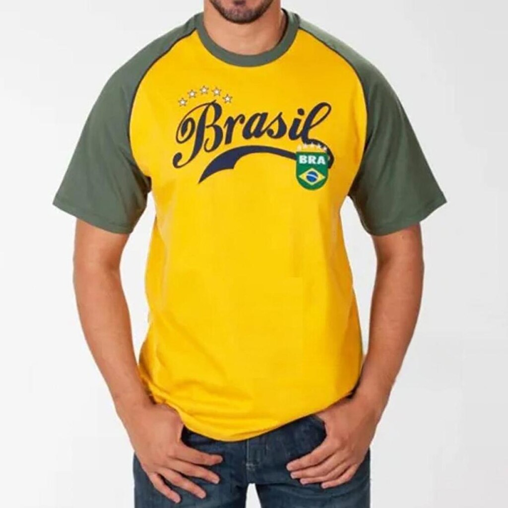 Camiseta do Brasill Adulto de Algodão - School