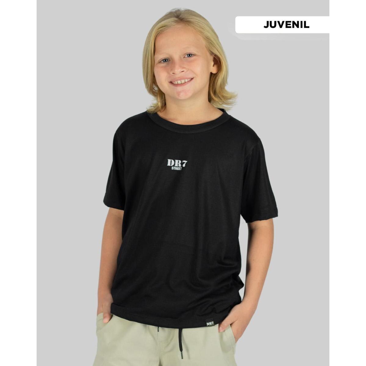 Camiseta DR7 Street Infantil Logo - Preto - Preto | Netshoes