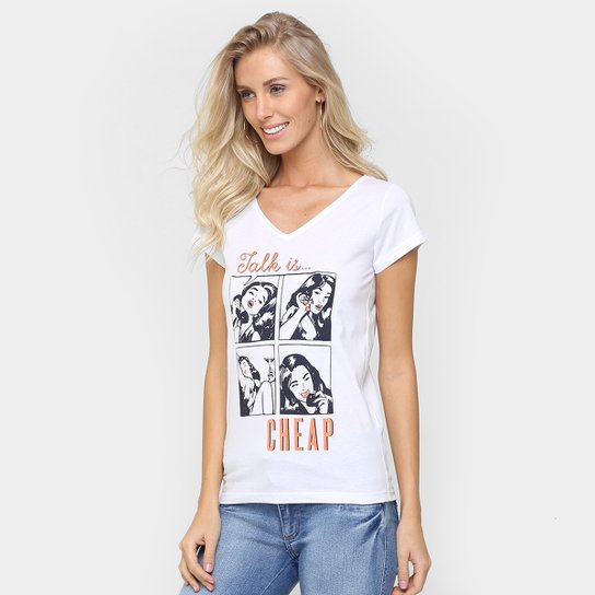 Camiseta Drezzup Talk is Cheap - Branco