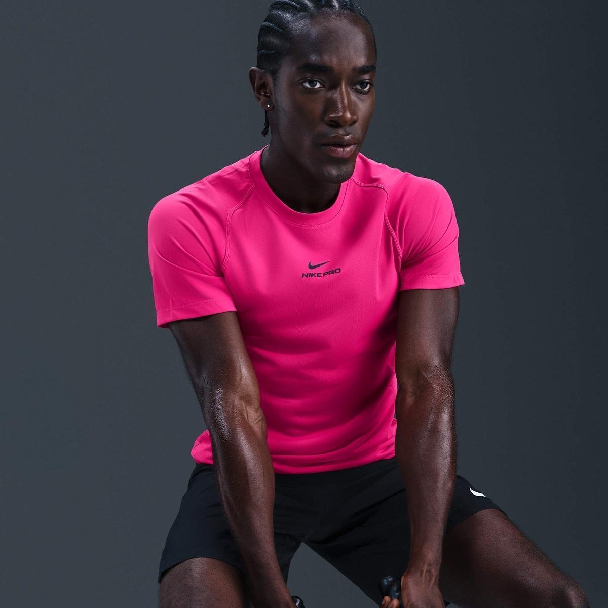 Camiseta Dri-FIT Nike Pro Masculina - Rosa | Netshoes