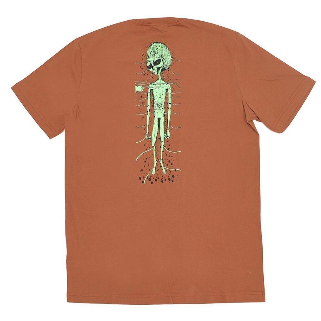 Camiseta Drop Dead Alien Body - arrom - M
