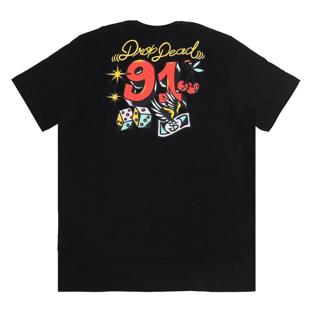 Camiseta Drop Dead Luck - Preto