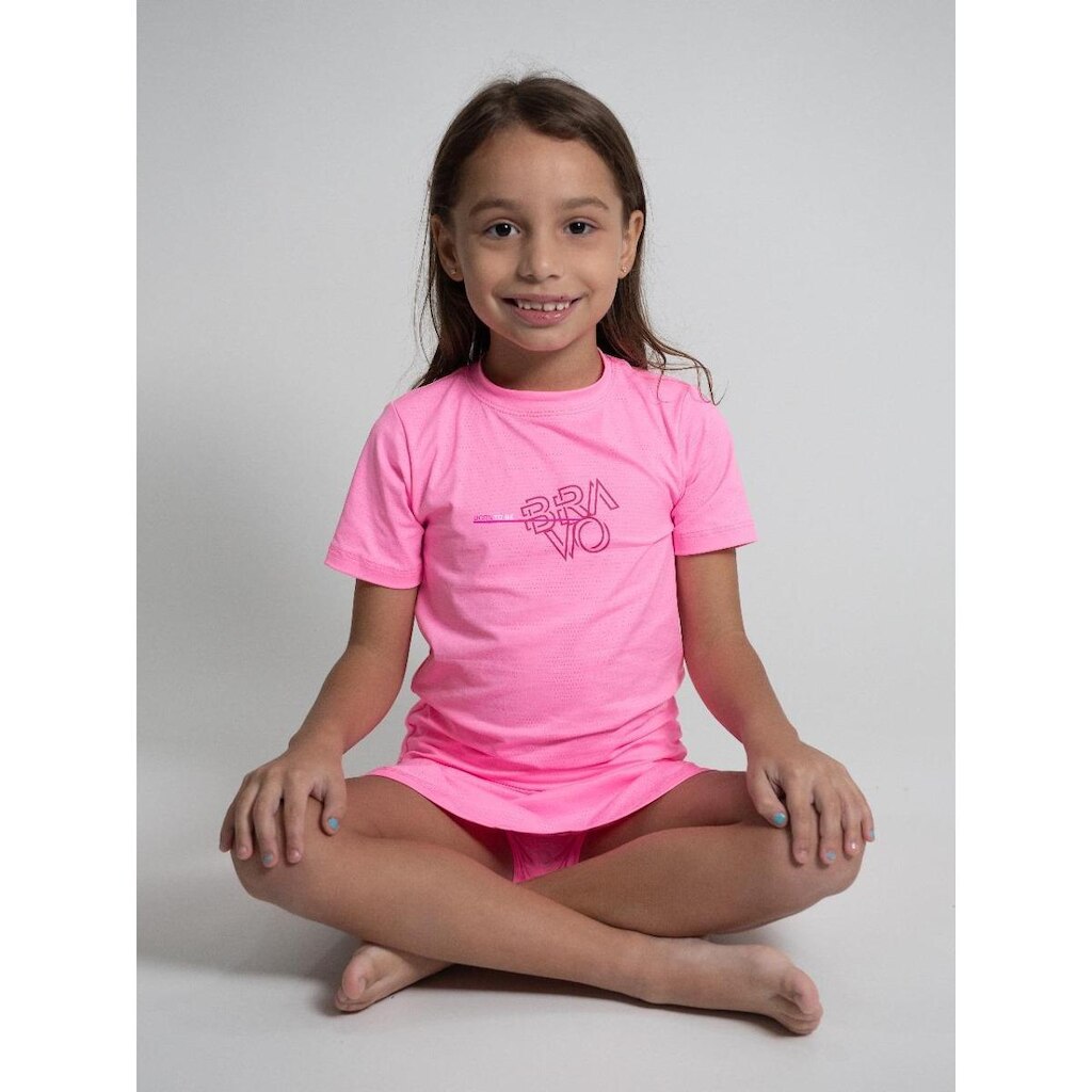 Camiseta Dry Cool Infantil Vector Manga Curta Rosa Claro