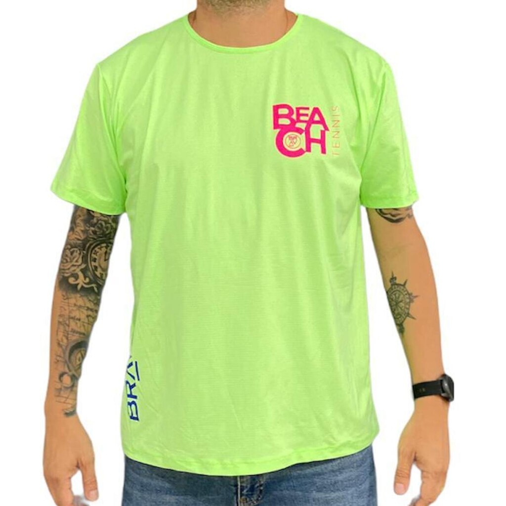 Camiseta Dry Cool Raquete Verde Neon