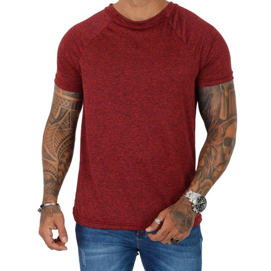 Camiseta Dry Fit Treino Masculina Academia 100% Poliéster Rajada - Vermelho+Preto Menor preço em Camiseta Dry Fit Treino Masculina Academia 100% Poliéster Rajada - Vermelho+Preto