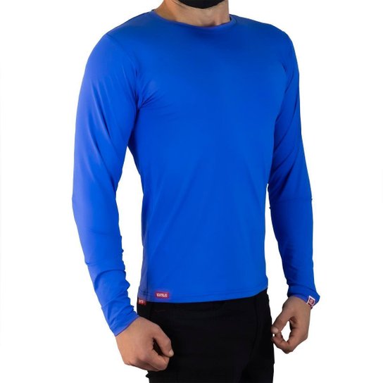 Camiseta Dry Manga Longa Com Proteção Solar C93 - Azul Menor preço em Camiseta Dry Manga Longa Com Proteção Solar C93 - Azul